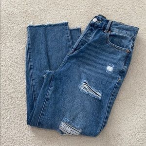 High rise straight jeans